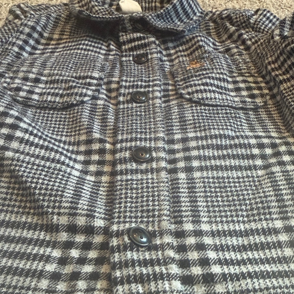 Gap Button Down Flannel Grey Size 18 - 24 Months - Picture 8 of 8